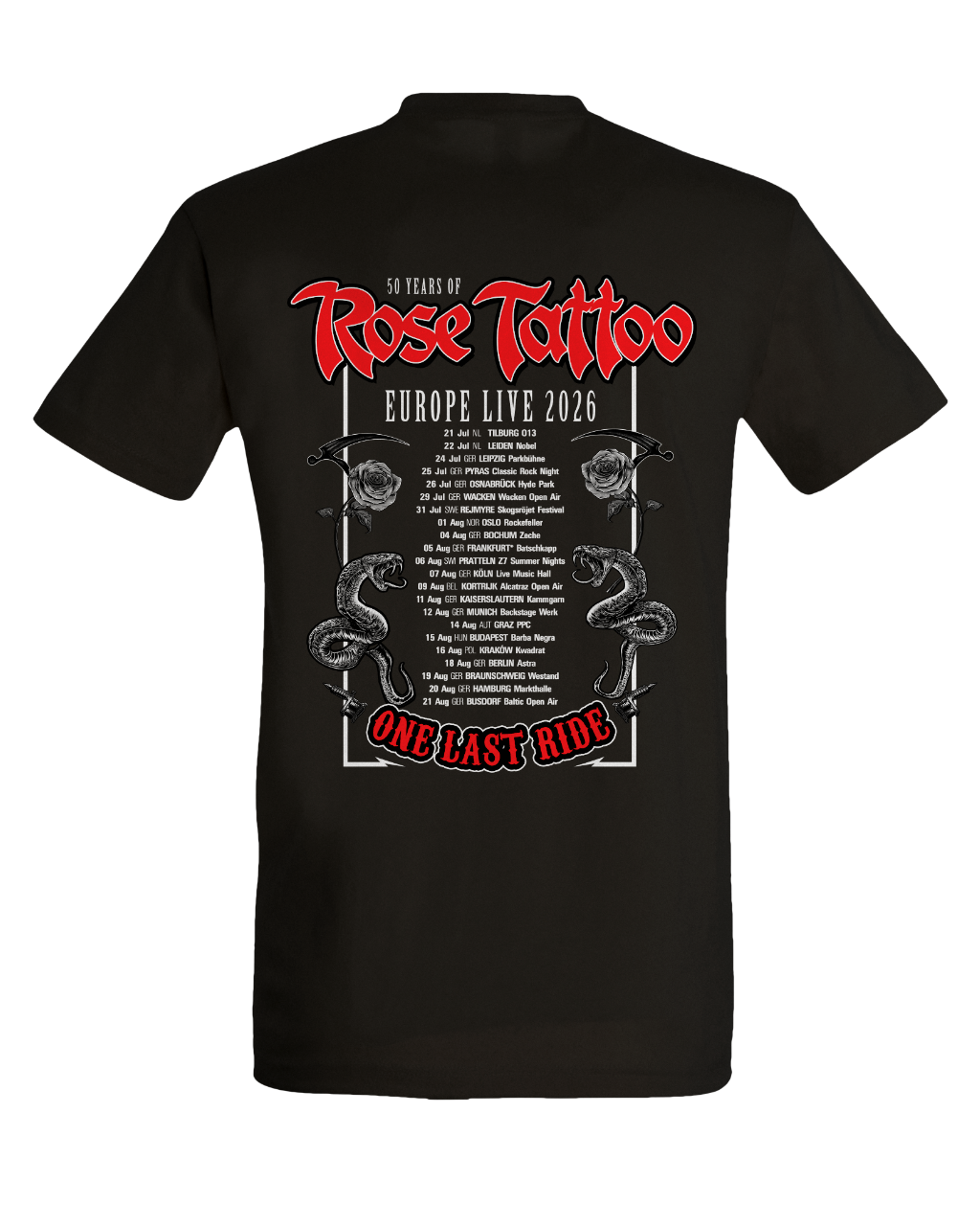 Rose Tattoo - One Last Ride Tour T-Shirt
