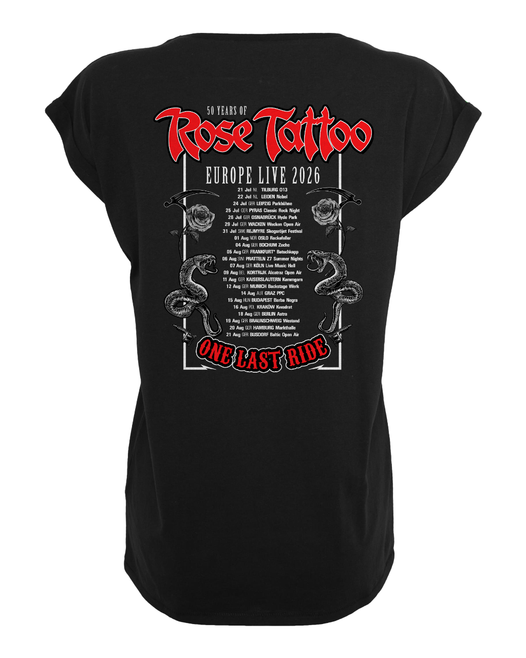 Rose Tattoo - One Last Ride Tour Girl Shirt